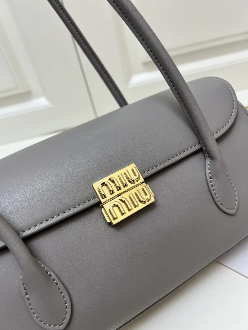 MIU MIU Gray Top Handle Bag H08875 - Image 5