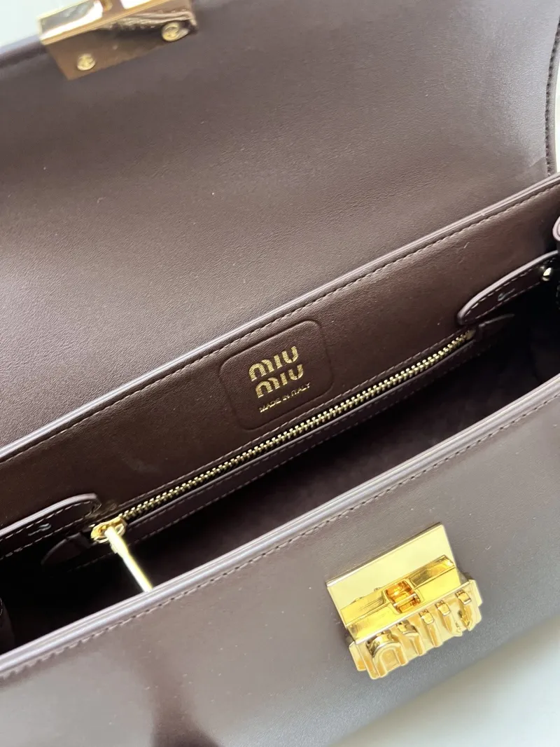MIU MIU Dark Brown Top Handle Bag H08875 28/15/11cm - Image 8