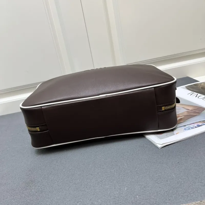 MIU MIU Brown White Top Handle Leather Bag - Image 7