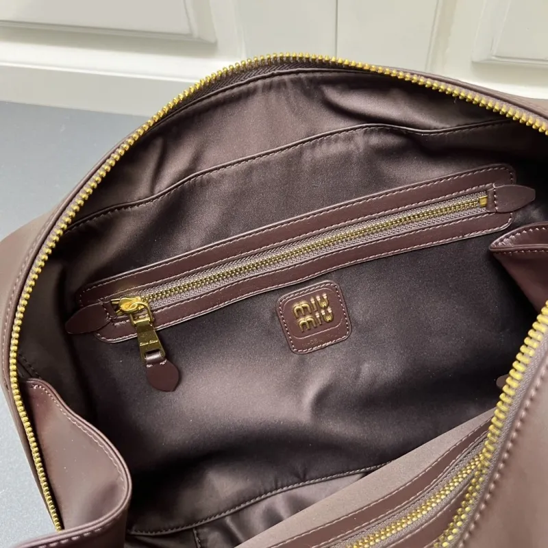 MIU MIU Brown White Top Handle Leather Bag - Image 10