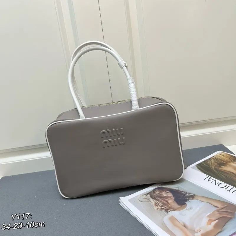 MIU MIU Gray Top Handle Bag Y117