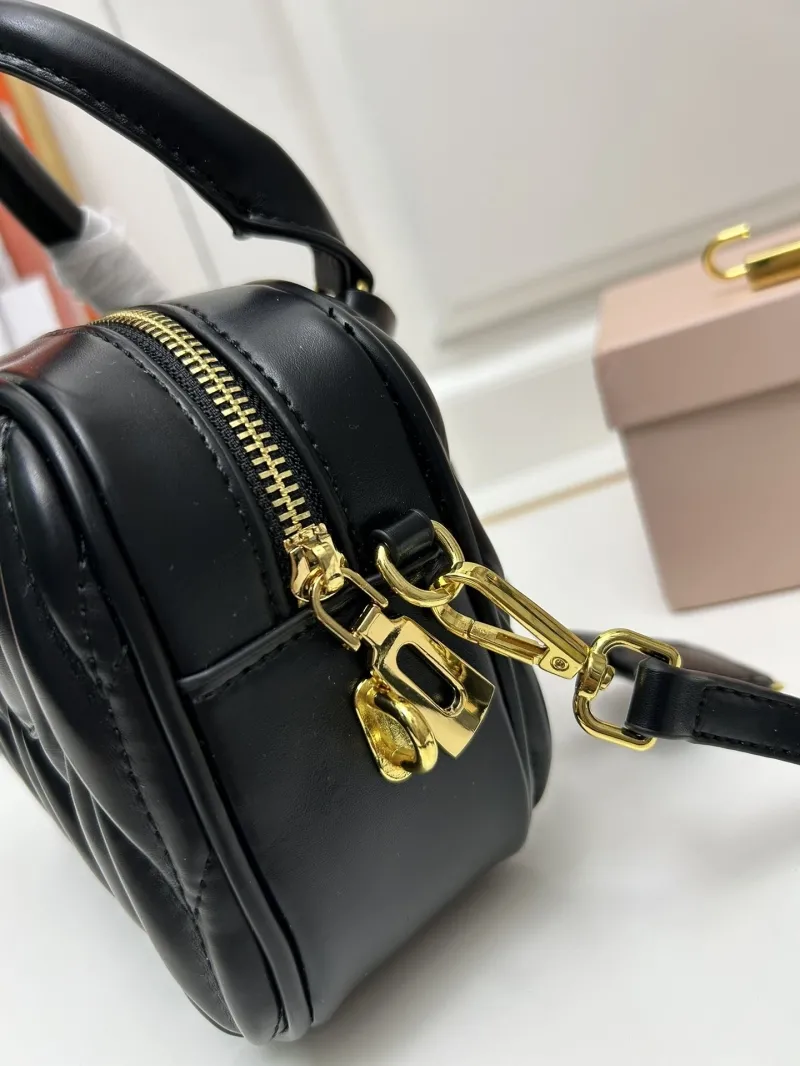 MIU MIU Black Matelasse Top Handle Bag 2311 - Image 6