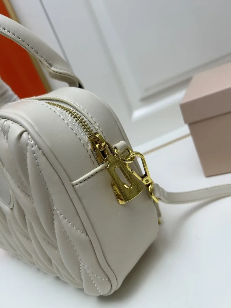 MIU MIU Cream Quilted Top Handle Crossbody Bag 2311 - Image 5