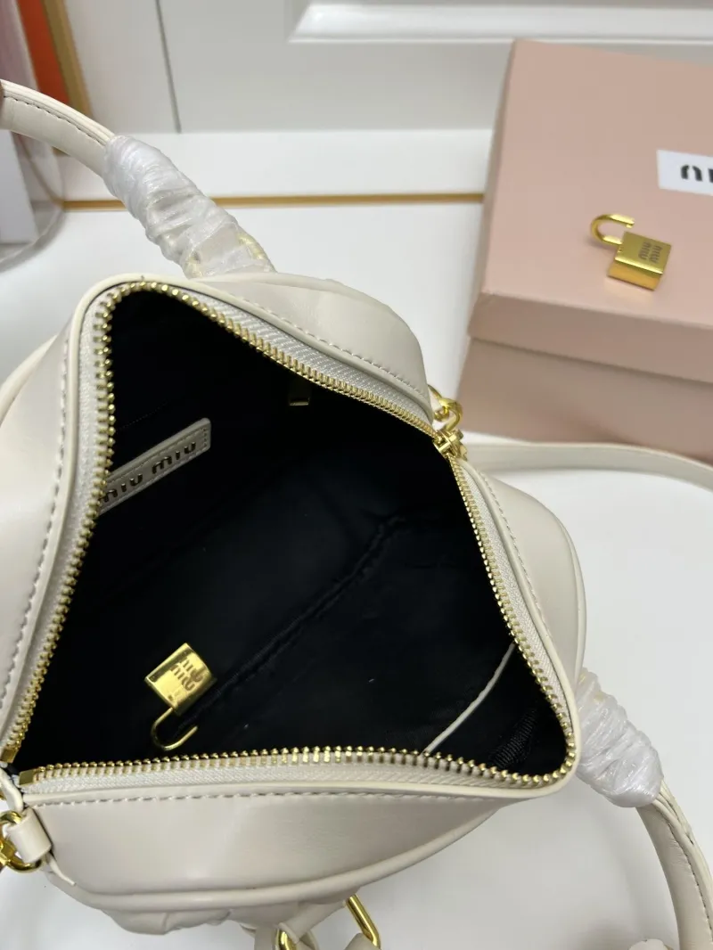 MIU MIU Cream Quilted Top Handle Crossbody Bag 2311 - Image 8