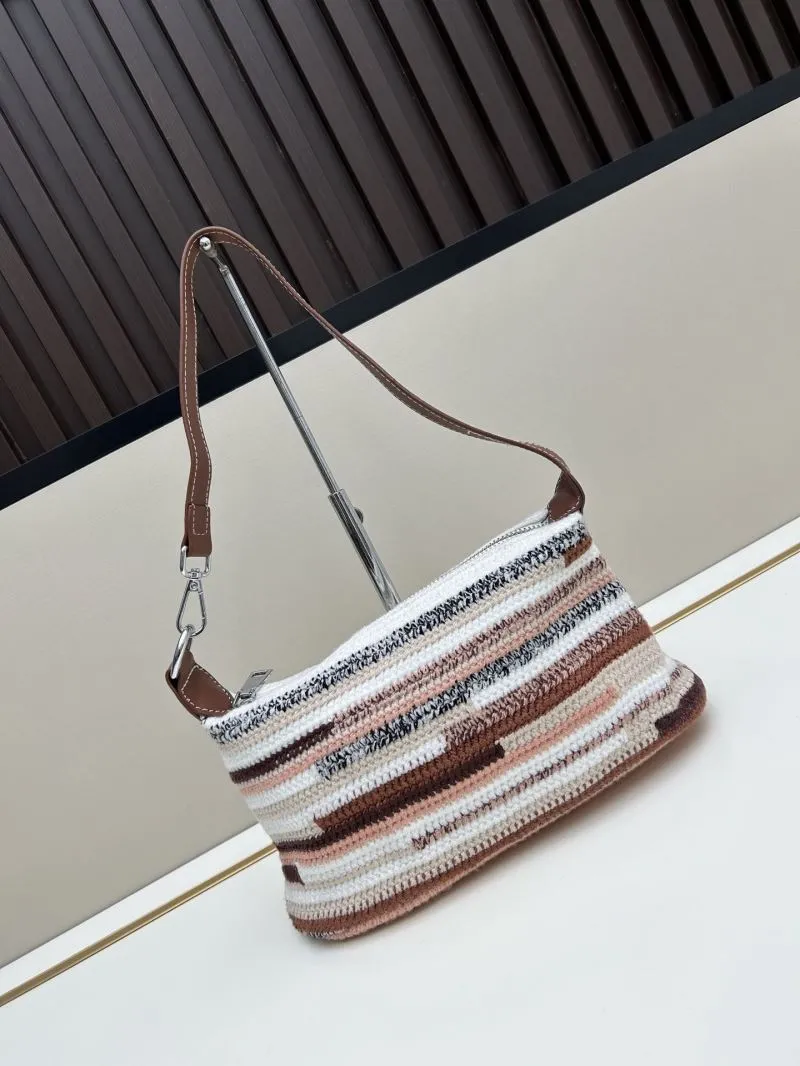 Alternative view of MIU MIU Striped Crochet Top Handle Bag 3119