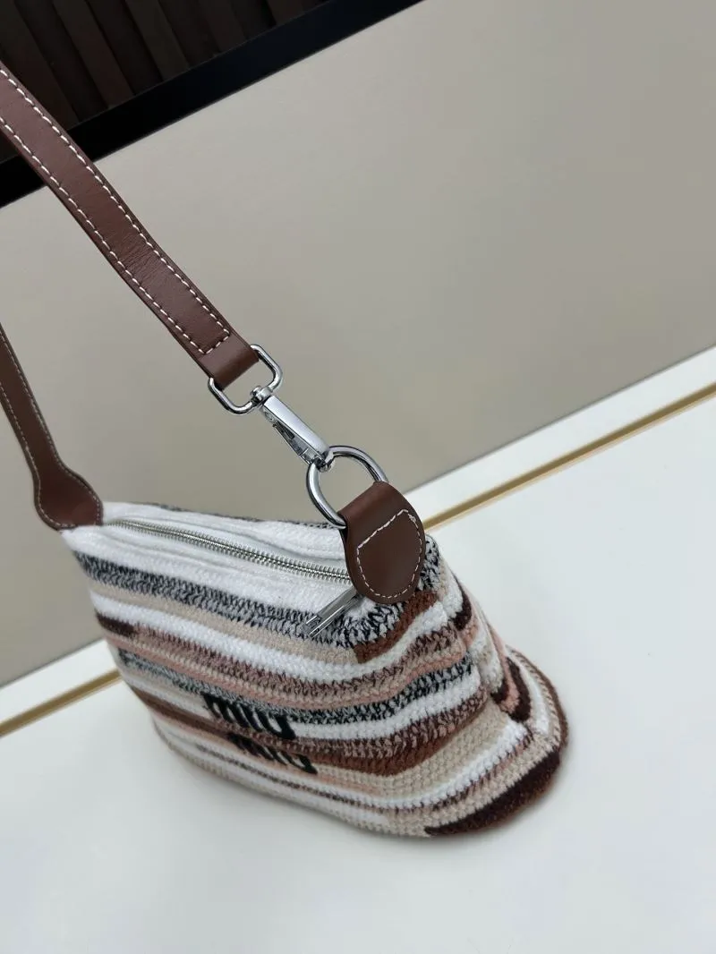 MIU MIU Striped Crochet Top Handle Bag 3119 - Image 3