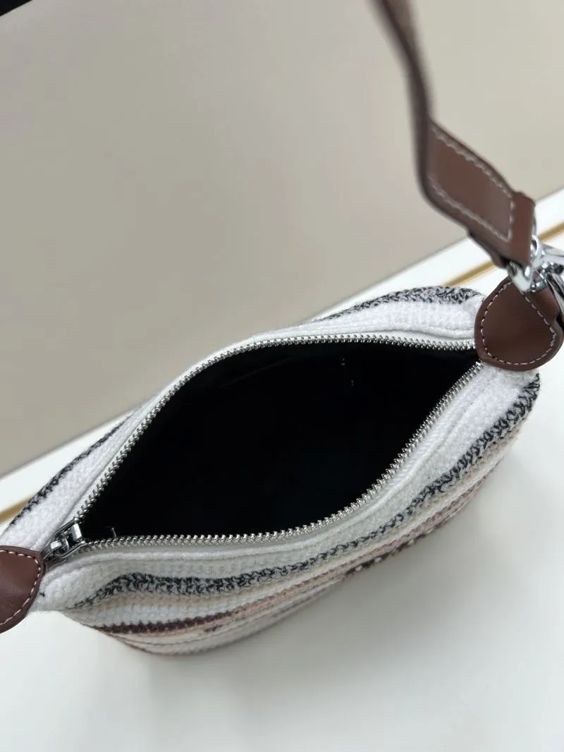 MIU MIU Striped Crochet Top Handle Bag 3119 - Image 7