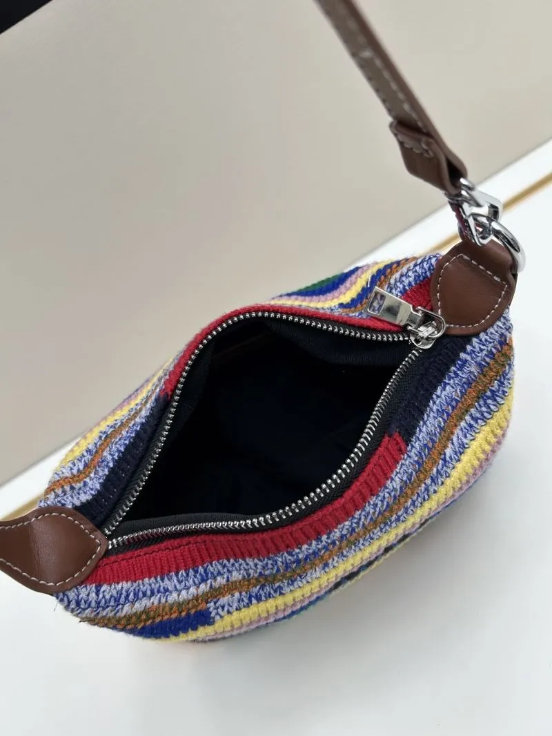 Miu Miu Multicolor Striped Crochet Top Handle Bag 3119 - Image 7