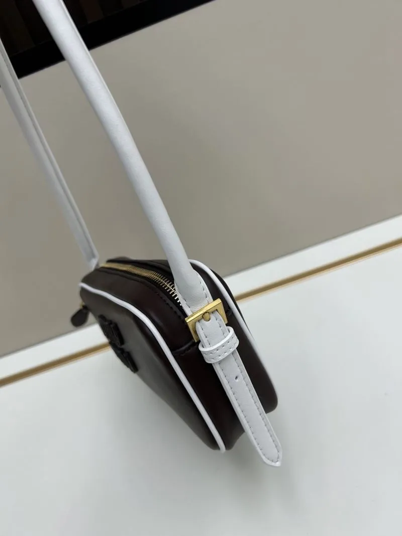 Alternative view of MIU MIU Brown White Trim Top Handle Bag 966