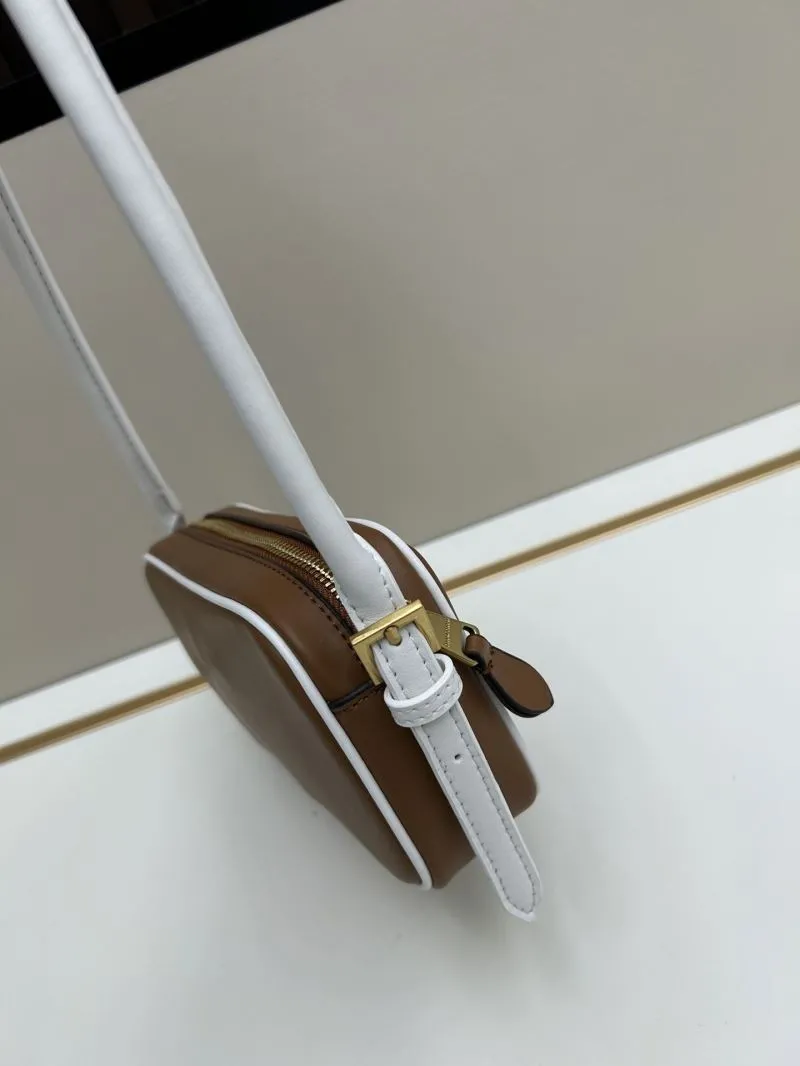 MIU MIU Brown White Top Handle Shoulder Bag 02025 - Image 3