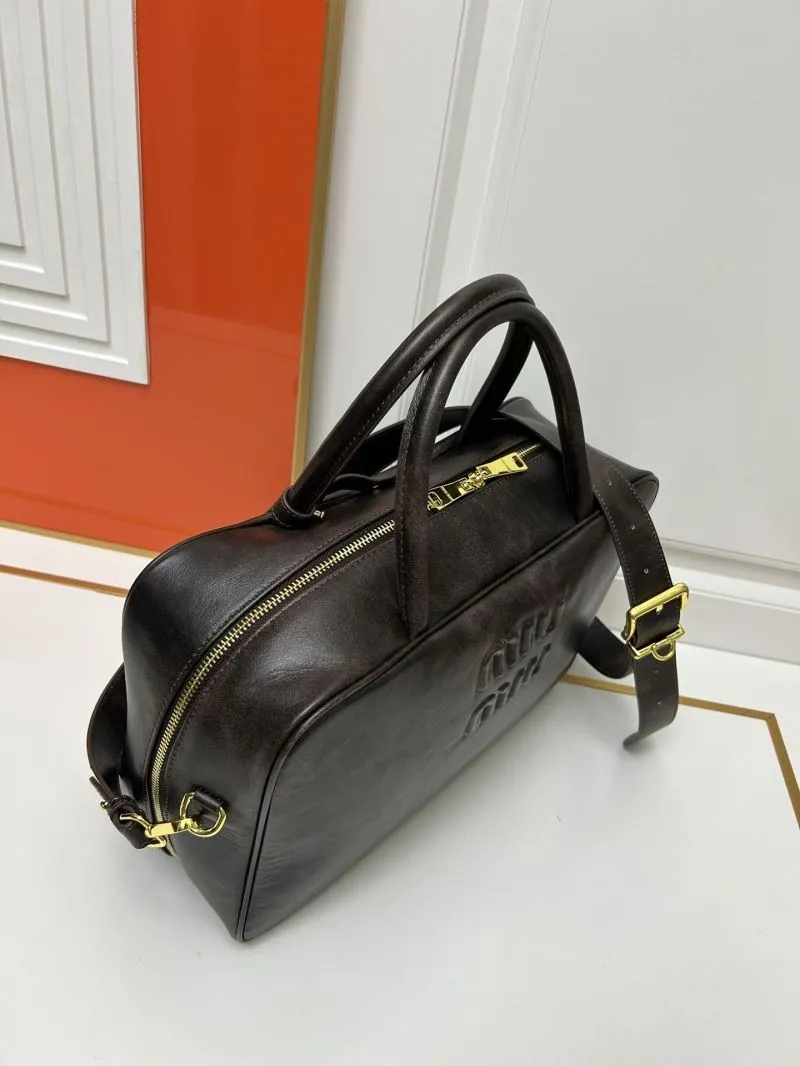 MIU MIU Large Brown Top Handle Bag 6088 - Image 3