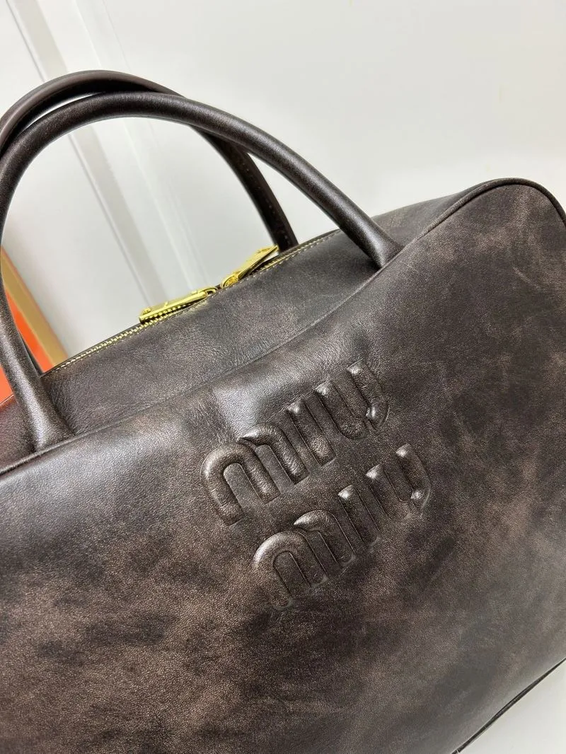 MIU MIU Large Brown Top Handle Bag 6088 - Image 4