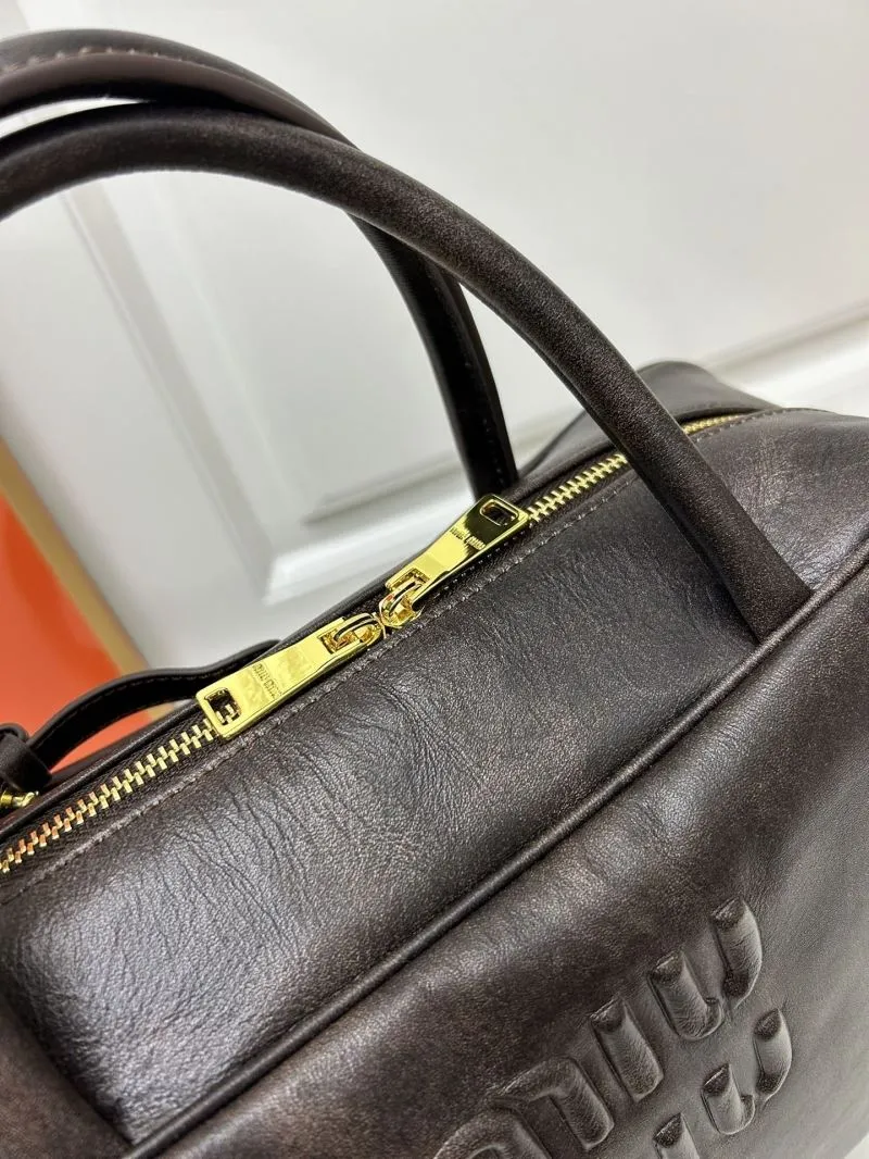 MIU MIU Large Brown Top Handle Bag 6088 - Image 5