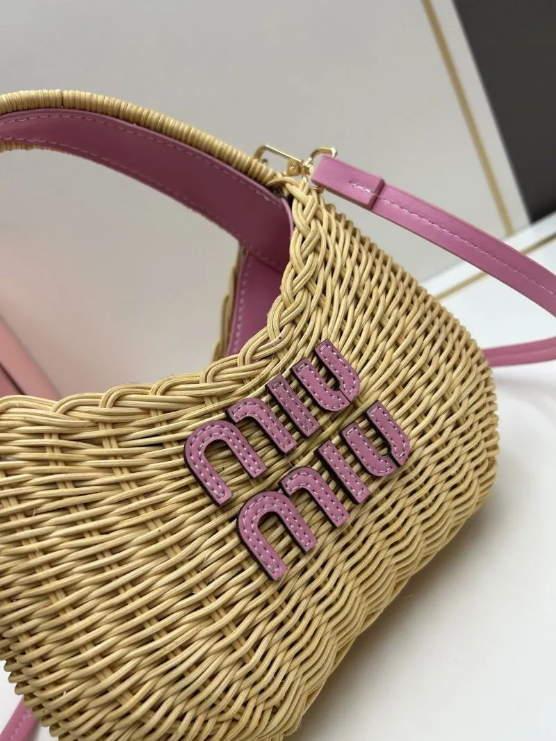 MIU MIU Wicker Top Handle Crossbody Bag 1811 - Image 4