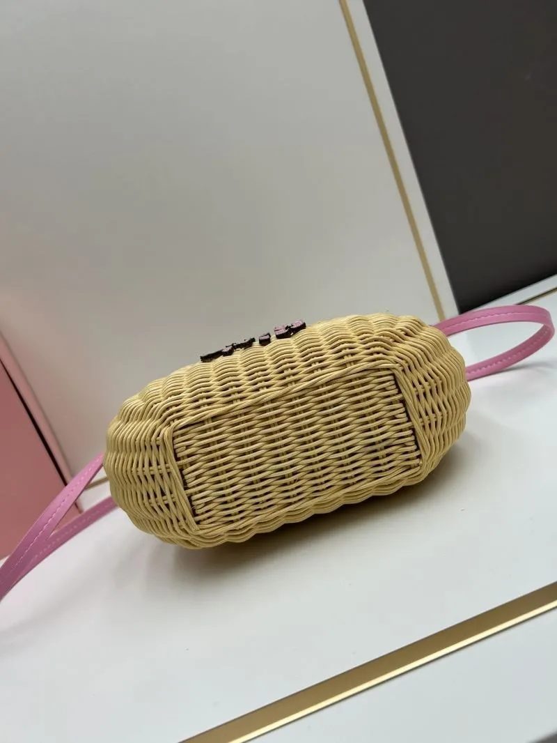 MIU MIU Wicker Top Handle Crossbody Bag 1811 - Image 5