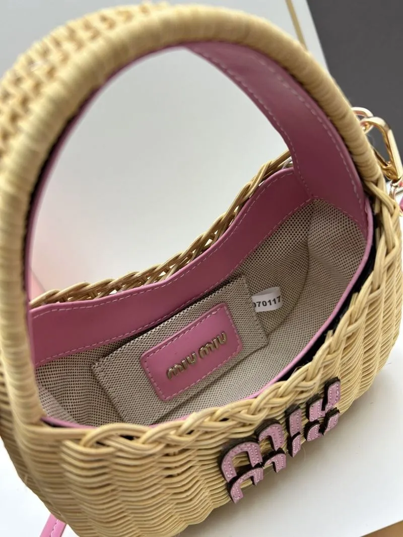 MIU MIU Wicker Top Handle Crossbody Bag 1811 - Image 7