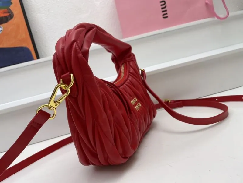 Miu Miu Red Top Handle Crossbody Bag 5BC125 20cm - Image 5