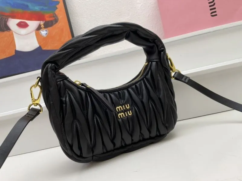 Miu Miu Black Top Handle Crossbody Bag 5BC125 20cm - Image 3