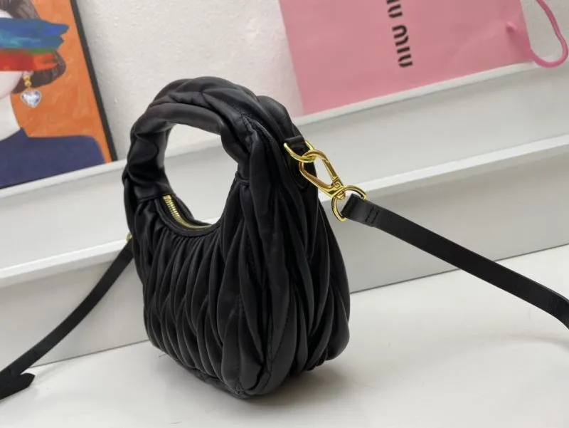 Miu Miu Black Top Handle Crossbody Bag 5BC125 20cm - Image 5