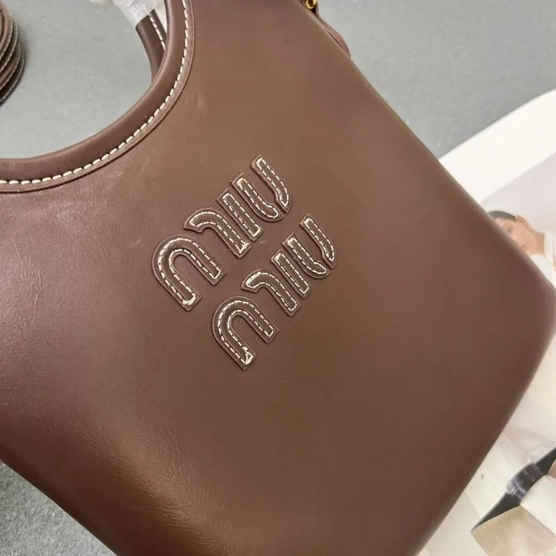 MIU MIU Brown Top Handle Crossbody Bag 5BA281 20x24cm - Image 4
