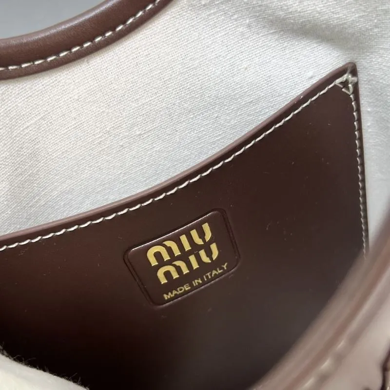 MIU MIU Brown Top Handle Crossbody Bag 5BA281 20x24cm - Image 9
