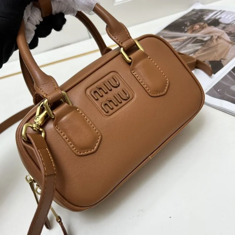 MIU MIU Brown Top Handle Crossbody Bag 1004 - Image 4