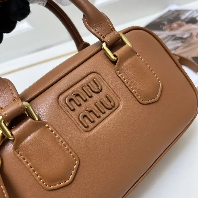 MIU MIU Brown Top Handle Crossbody Bag 1004 - Image 5