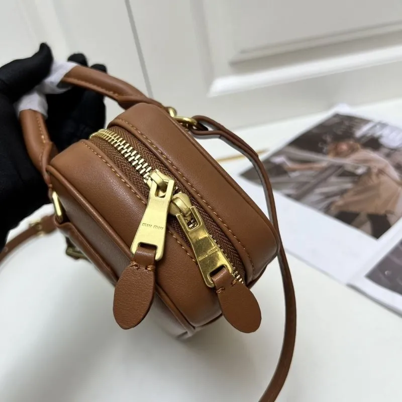 MIU MIU Brown Top Handle Crossbody Bag 1004 - Image 7