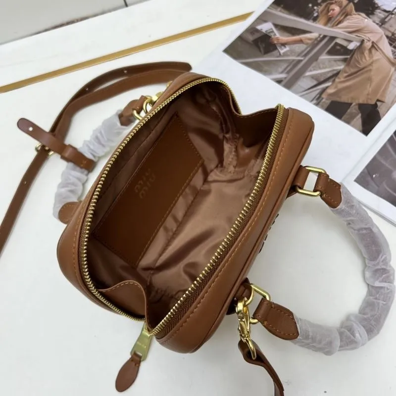 MIU MIU Brown Top Handle Crossbody Bag 1004 - Image 9