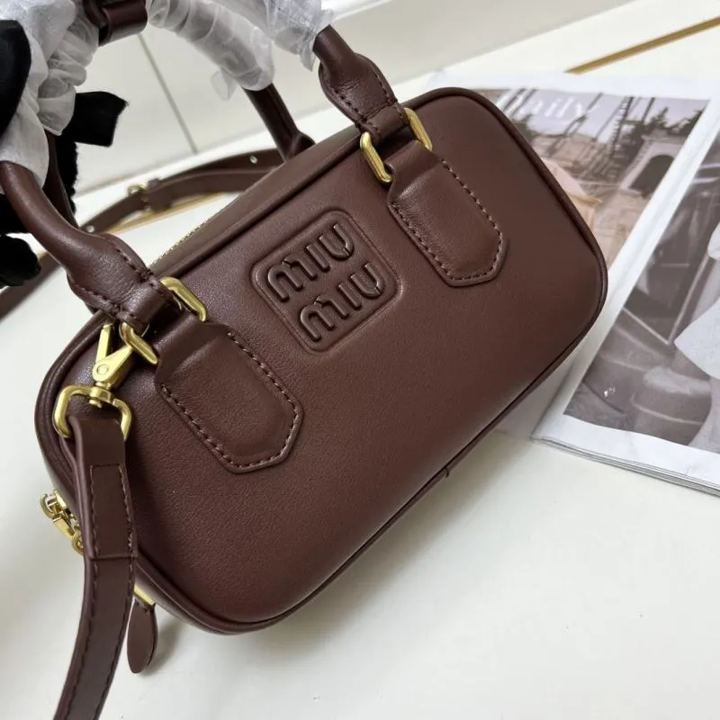 MIU MIU Brown Top Handle Crossbody Bag 1005 - Image 4