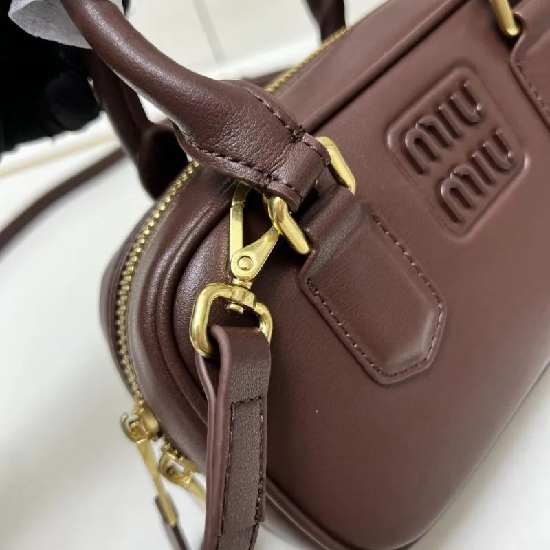MIU MIU Brown Top Handle Crossbody Bag 1005 - Image 6