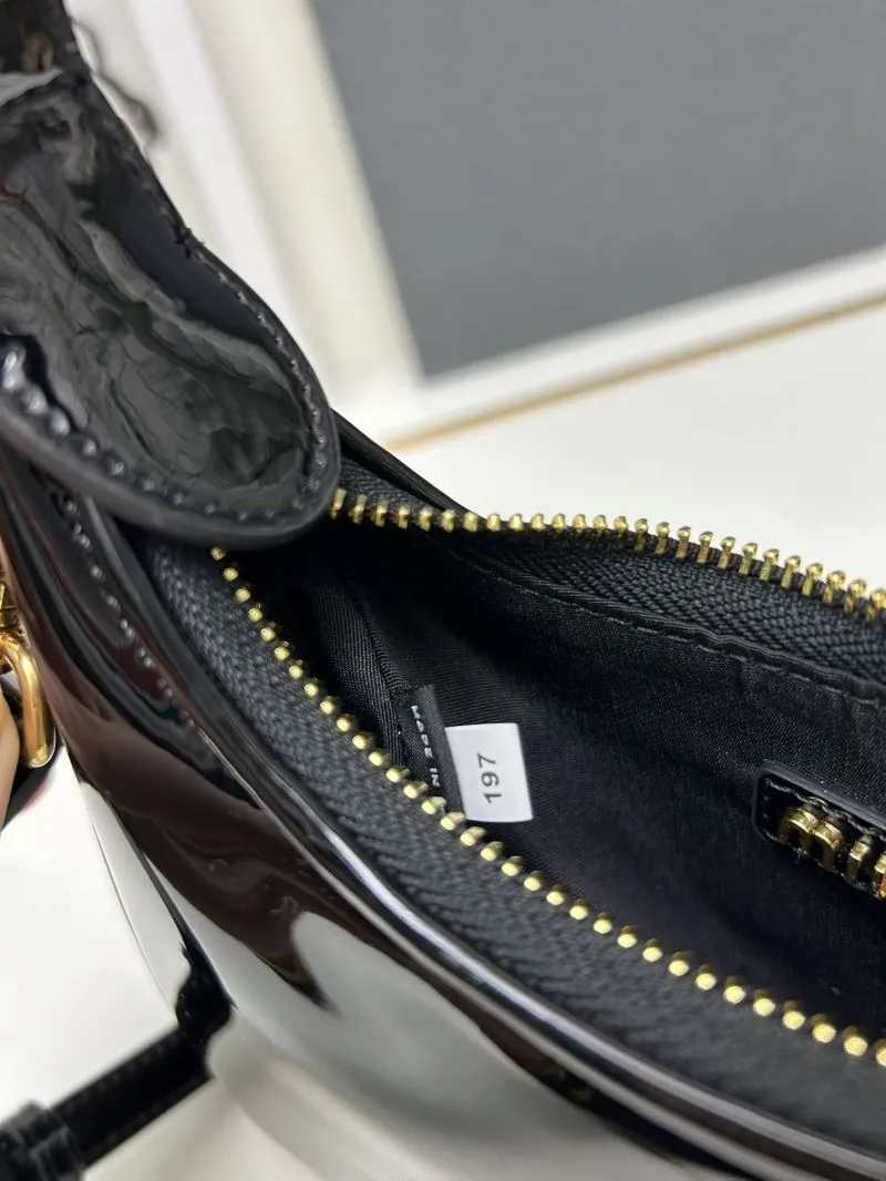Miu Miu Black Patent Leather Hobo Bag 5BC161 - Image 9