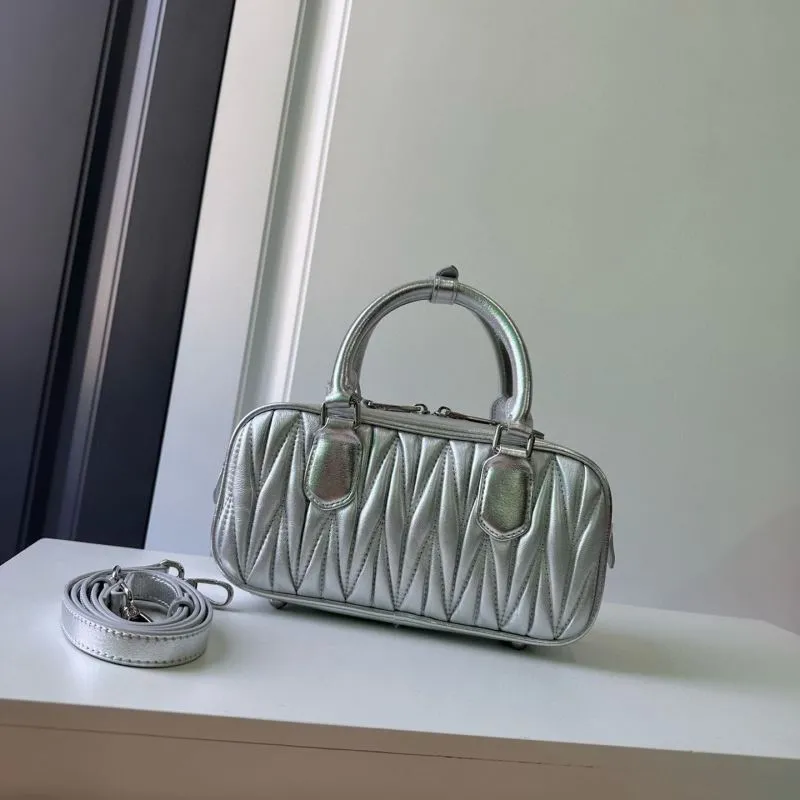 Miu Miu Silver Top Handle Crossbody Bag - Image 3