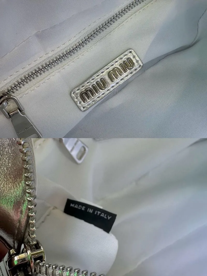 Miu Miu Silver Top Handle Crossbody Bag - Image 9