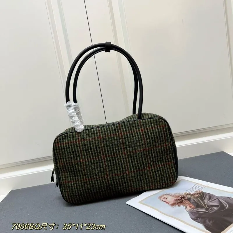 MIU MIU Green Plaid Top Handle Bag 7006SQ - Image 3