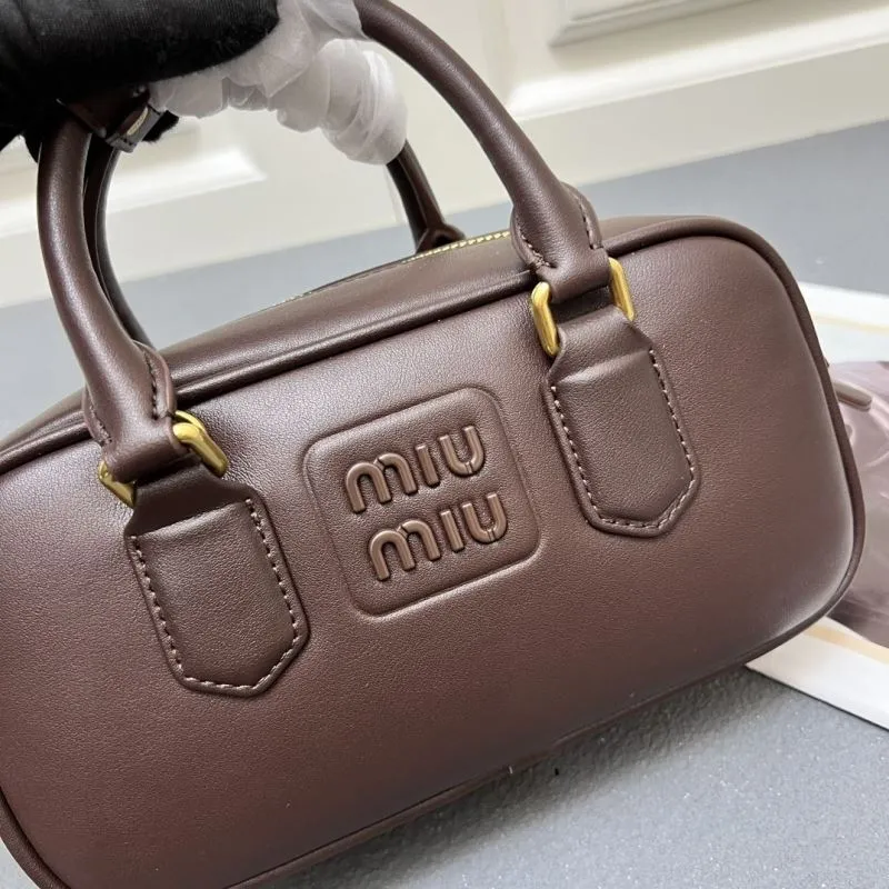 Miu Miu 7003SQ Small Dark Brown Top Handle Bag - Image 3
