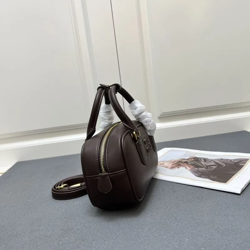 Miu Miu 7003SQ Small Dark Brown Top Handle Bag - Image 4