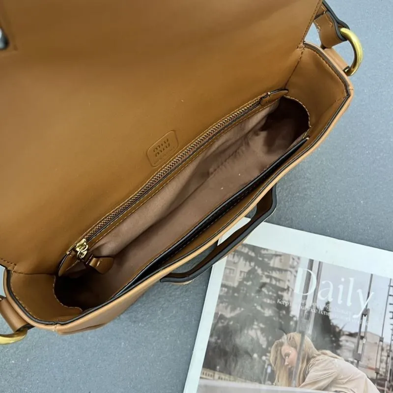 Miu Miu Brown Leather Top Handle Shoulder Bag 7007SQ - Image 10
