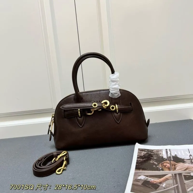 MIU MIU Brown Leather Top Handle Bag 7001SQ