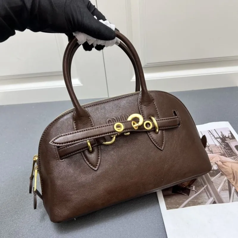 MIU MIU Brown Leather Top Handle Bag 7001SQ - Image 3