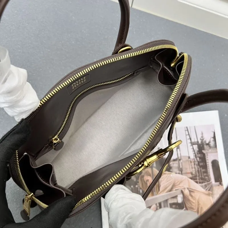 MIU MIU Brown Leather Top Handle Bag 7001SQ - Image 8