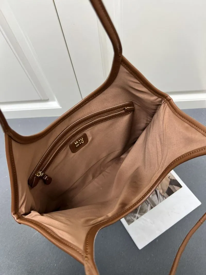 MIU MIU Brown Leather Hobo Tote Bag 7011SQ - Image 5