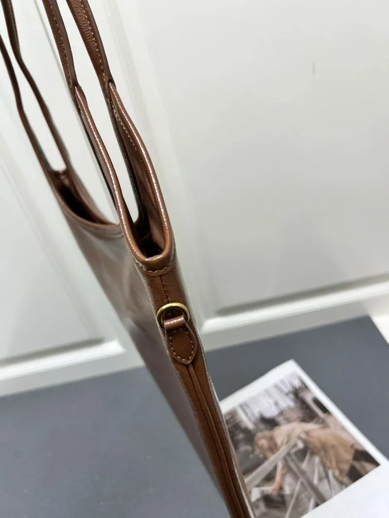 MIU MIU Brown Leather Hobo Tote Bag 7011SQ - Image 8