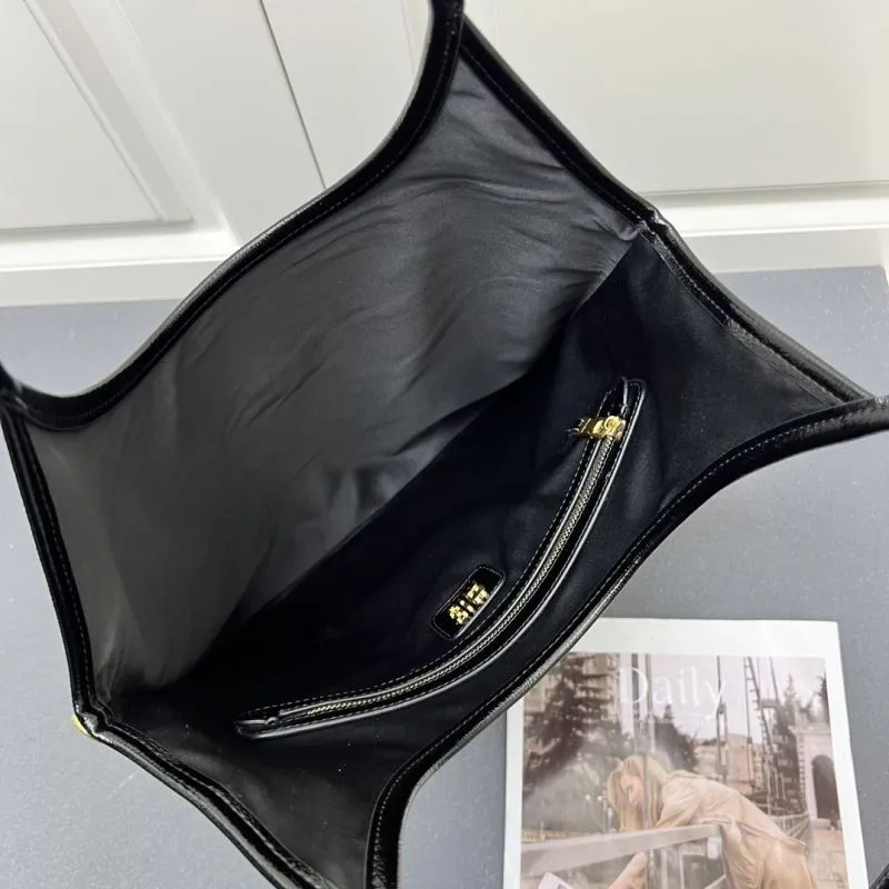 Miu Miu Black Leather Hobo Tote Bag 7011SQ - Image 5