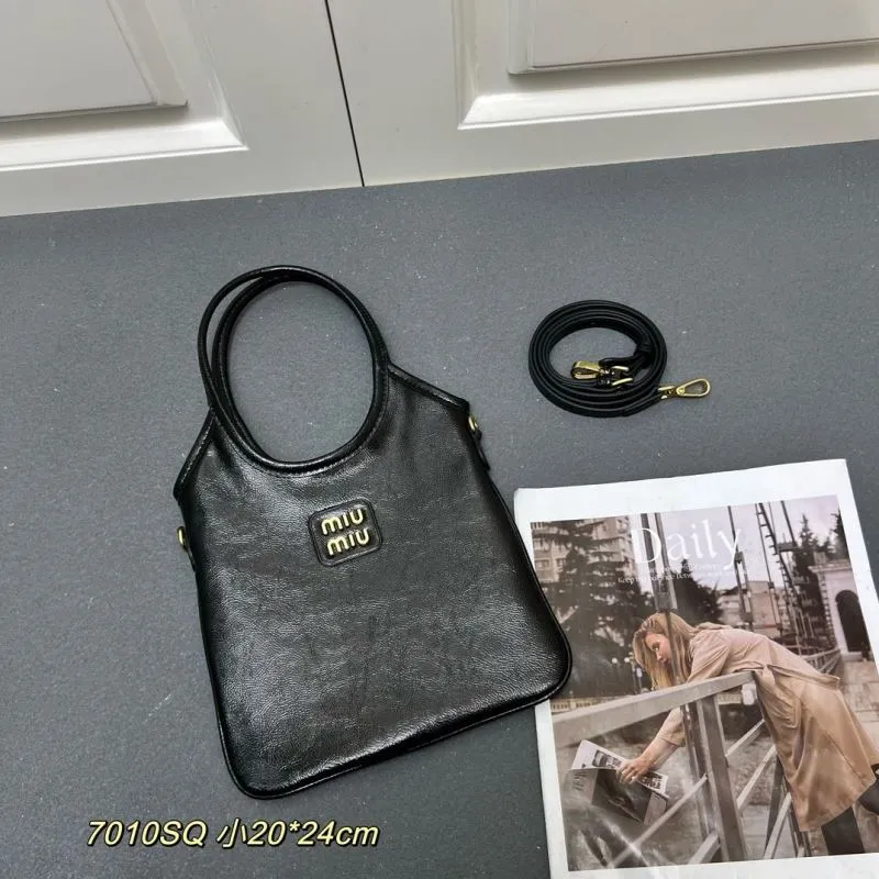 MIU MIU Black Small Top Handle Crossbody Bag 7010SQ