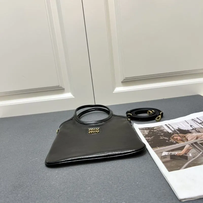 MIU MIU Black Small Top Handle Crossbody Bag 7010SQ - Image 6