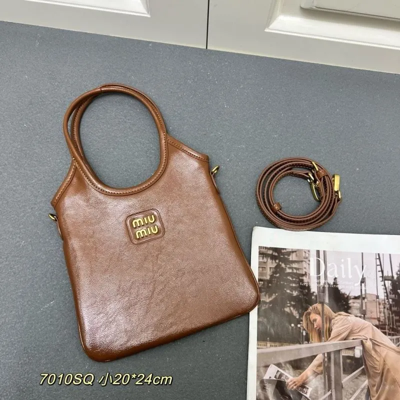 MIU MIU Brown Small Top Handle Crossbody Bag 7010SQ