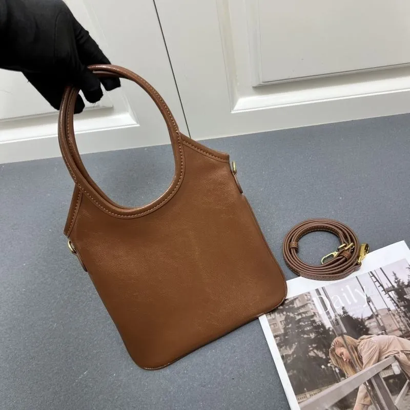 MIU MIU Brown Small Top Handle Crossbody Bag 7010SQ - Image 3
