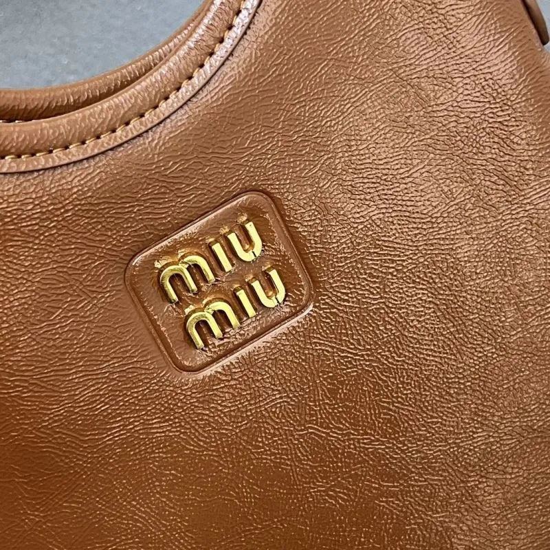 MIU MIU Brown Small Top Handle Crossbody Bag 7010SQ - Image 4