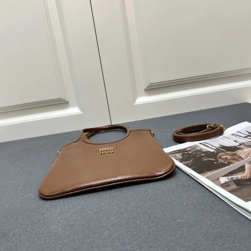 MIU MIU Brown Small Top Handle Crossbody Bag 7010SQ - Image 7